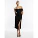 Women's Front Slit Midi Skirt in Black Beauty / 42 IT (US 6) | BCBGMAXAZRIA