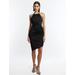 Women's Anwen Ruched Mini Dress in Black / 6 | BCBGMAXAZRIA