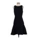 J.Crew Collection Casual Dress - A-Line Crew Neck Sleeveless: Black Print Dresses - Women's Size 4