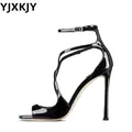 YJXKJY-Sandales ouvertes à talons minces de 2023 cm pour femmes chaussures de grande taille mode