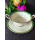 Art Deco Shelley Cream, Green and Gilt Two Handled Cup & Saucer Duo Pattern 12749