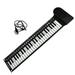 Roll Piano Foldable 49 Keys Piano Flexible Electric Digital Roll Keyboard Piano Instrument for Beginners Kids Toddler Black