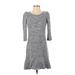Talbots Casual Dress - Sweater Dress: Gray Marled Dresses - Women's Size P Petite