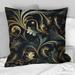 Designart "Gold And Green Luxury Damask Pattern II" Ikat Printed Throw Pillow