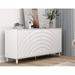 63"W white Sideboard Buffet Cabinet,4doors Storage Cabinet with Adjustable Shelves for Dining Room