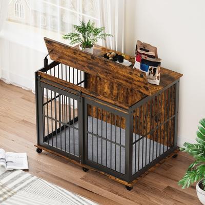 Furniture Dog Crate With Mat