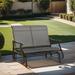 Outdoor Patio Glider Bench Loveseat Chair w/ Powder Coated Steel Frame