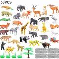 Animal Toy 52 Pack Mini Wild Plastic Animals Models Kit Toys S9F3 J3O7