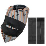 Kaesi Baseball Glove Wrap Adjustable Fastener Tape Design Reusable Breathable Easy to Wear Stretchy Baseball Softball Sports Glove Elastic Strap Sports Supplies Black