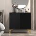 32"W BLACK Sideboard,Side Storage Cabinet with diagonal stripes,Accent Cabinet for Kitchen,Hallway