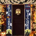 UDIYO 2Pcs Halloween Decorations Outdoor Porch Banners for Trick or Treat and It s October Witches Hanging Front Door Signs Banners Outside Yard Garden Party Indoor Wall Decor
