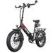 GOTRAX F2V2 Folding Electric Bike for Adults 500W/50 Mile/20Mph/20 *3 Fat Tire/48V E-Bike Black-red