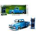 1956 Ford F-100 Pickup Truck Blue Metallic with White Stripes and Extra Wheels Just Trucks Series 1/24 Diecast Model Car by Jada