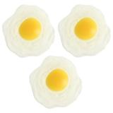 3Pcs Fried Egg Shape Squeeze Toy Stretchy Fake Food Toy Pressure Relief Squeeze Toy Sensory Plaything for Kids Adults