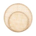 2Pcs Bamboo Mesh Strainer Multipurpose Bamboo Plate Pastoral Style Serving Tray Snacks Plate