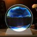 YODETEY Decorations for Home Moving Sand Art Picture W/Decor Lamp Sand Art Liquid Motion Round Glass Deep Sea Sandscape Display Flowing Sand Frame W/Light Relaxing 50ml