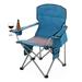 ARROWHEAD OUTDOOR Portable Heated Folding Camping Chair w/ 6-Can Cooler 3 Heat Settings Cup & Wine Glass Holder Blue