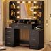 Makeup Vanity Table with 10x Magnifying Mirror Vanity Desk Glass Top