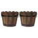 2Pcs Wood Planter Pot Barrel Flowerpot Reusable Planter Holder Small Planter Drainage Planter Pot