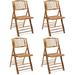 VINGLI Bamboo Folding Chair Foldable Dining Chair for Outdoor & Indoor Patio Porch Wedding Party Event (4 Pack)