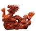 Table Decoration Multicolor Animal Desktop Ornaments Garden Art Sculpture Crafts Statue Decoration Ornaments for Room Wood Brown Dragon