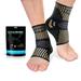 Lusenone Copper Ankle Brace Support for Men & Women (Pair) Best Ankle Compression Sleeve Socks for Plantar Fasciitis Sprained Ankle Achilles Tendon Pain Relief Recovery Sports