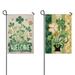 St. Patrick s Day Garden Flag Linen Outdoor Flag Green Shamrock Clover Lucky Welcome Yard Flags Double Sided House Flag for Home indoor 12.5 Ã—18 in.set Of 2