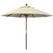 Pemberly Row Modern 9 Olefin Push Lift Patio Umbrella in Beige