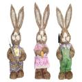 MIARHB 3PCS Bunny Ornament Easter Bunny Rabbit Garden Statue Handmade Bunny Decor Easter Rabbit Decktop Ornament Bunny Tabletop Decoration Standing Bunny Statue Rabbit Doll Household Rushes