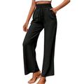 gvdentm Womens Golf Pants Women s Pants Loose Fit High Elastic Waisted Business Casual Long Trousers Pant Black XL