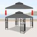 10' X 10 ' Patio Gazebo Double Tiered Replacement Polyester Canopy Top（Top Only）