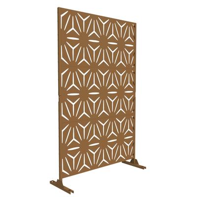 Black Metal Free Standing Outdoor Privacy Screen for Patio Garden