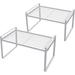 Set of 2 Expandable Counter Organizer Shelf Pantry Storage Organization Cupboard Shelf Rack Kitchen Bathroom Counter Stand Organizer Under Sink Shelf White