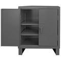 Durham 14 Gauge Recessed Door Style Lockable Shelf Cabinet with 2 Adjustable Shelves - Gray - 36 in.