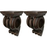 Set Of 2 Toulouse Drapery Sconce 1 3/8-Inch Diameter Mahogany
