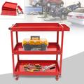 Denest 3 - tier Cart Cold-rolled Steel Utility Cart Detachable Rolling Storage Tool Cart Utility Cart