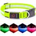 LED Dog Collar Light Up Dog Collar Adjustable USB Rechargeable Super Bright Safety Light Glowing Collars for Dogs(Medium Green)