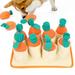 Carrot Snuffle Mat for Dogs Pet Interactive Toy for Foraging Skills Training Carrot Farm Dog Toys Smell Nosework Treats Games Plush Food Puzzle for Small Medium Dogs Cats with 8 Carrots