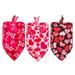 3PCS Valentine s Day Bandanas for Dogs Scarf Cat Bandanas Bibs Valentine s Dog Grooming Accessories-E