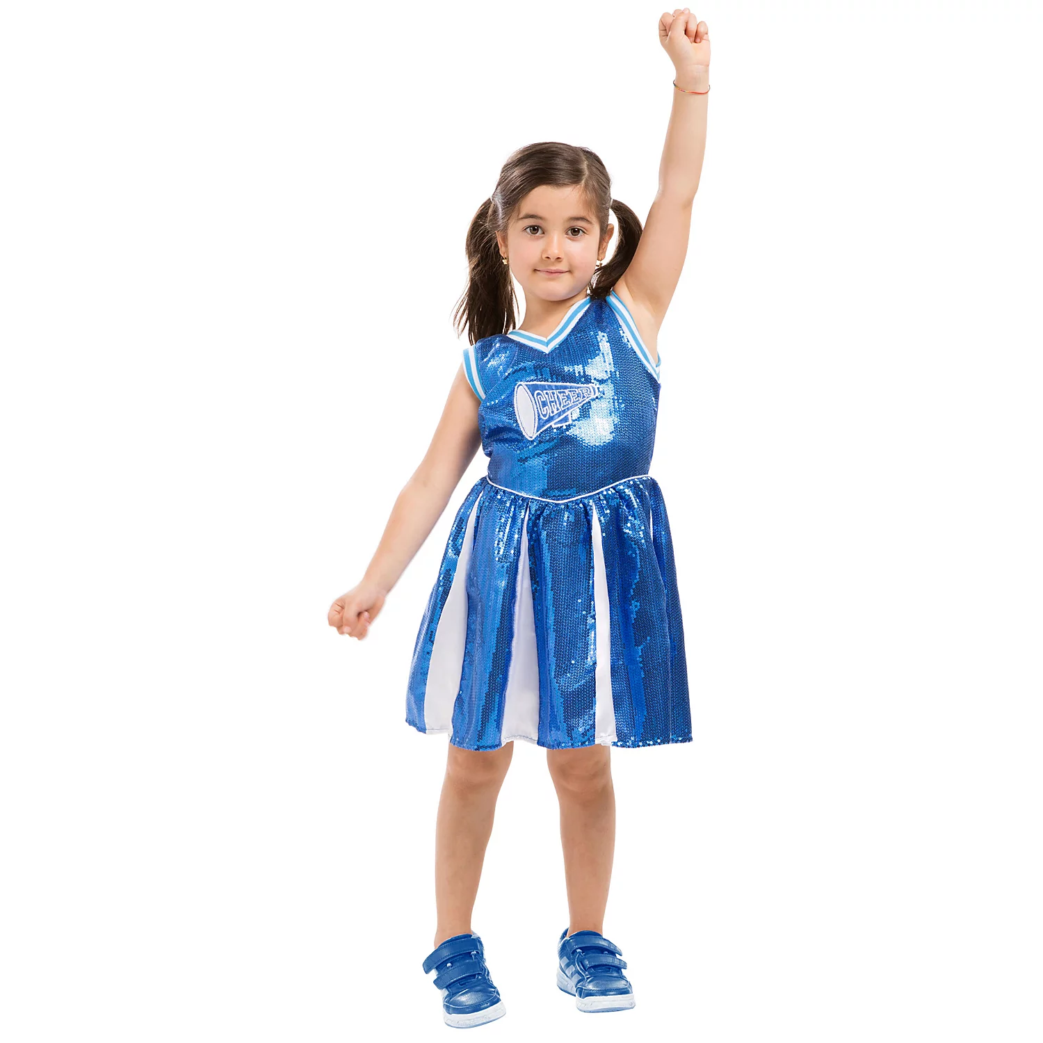 buttinette Robe de pom-pom girl "Wild Chicks" pour filles, bleu/blanc
