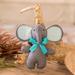 Petite Elephant,'Handcrafted Fleece Elephant Keychain with Brass Ring'