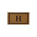 Evergreen Monogram Indoor Outdoor 100% Natural Coir Doormat 28 x 16 | Letter H