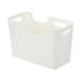 PRINxy White Plastic Storage Bins Pantry Organizer Bin with Four Handles Open Storage Organizing Bins for Classroom Office Shelves Under Sink Organizer White A