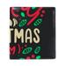 OWNTA Merry Christmas Text Pattern Premium PU Leather Book Protector: Stylish and Durable Book Covers for Checkbook Notebooks and More - 9.8x11 inches