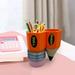 ZKCCNUK Large Capacity Pen Holder Storage Box Orange Office Student Desktop Stationery Storage Home Office Decoration Pen Holder Containers for Pen Pencil School Supplies Clearance