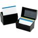 Plastic Index Card Top File Box Holds 400 4 X 6 Cards Matte Black