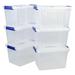 MYXIO 10 L Plastic Lidded Storage Bin Clear Storage Box Pack of 6