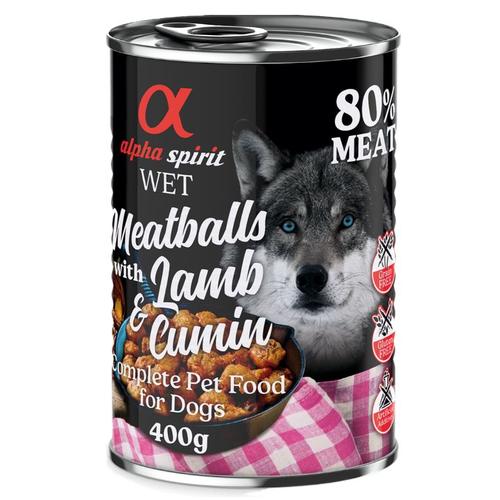 6x 400g Dog Meatballs Lamm & Kreuzkümmel Alpha Spirit Hundefutter nass