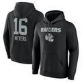 Men's Fanatics Branded Jakobi Meyers Black Las Vegas Raiders Team Wordmark Player Name & Number Pullover Hoodie