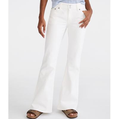 Aeropostale Womens' Flare Low-Rise Jean - White - Size 14 R - Cotton